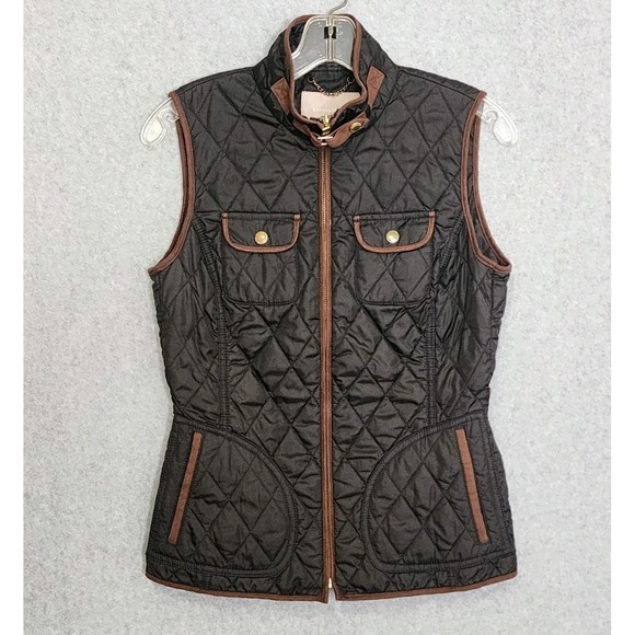 Banana Republic Jackets & Blazers - Banana Republic Womens‎ Quilted Field Vest Black Brown Size XS Puffer Vest